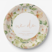 Assiettes En Carton LEAH Creamy Beige Spring Floral Nous faisons Maria (Devant)