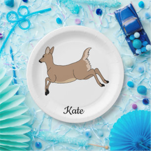 Assiettes En Carton Leaping Deer Animal