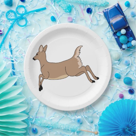 Assiettes En Carton Leaping Deer Animal (Fête)