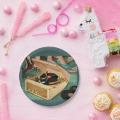 Assiettes En Carton Lecteur d'enregistrement portable des années 1950 (Fête)