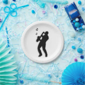 Assiettes En Carton Lecteur saxophone (Fête)