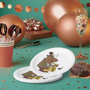 Assiettes En Carton Lecteur saxophone