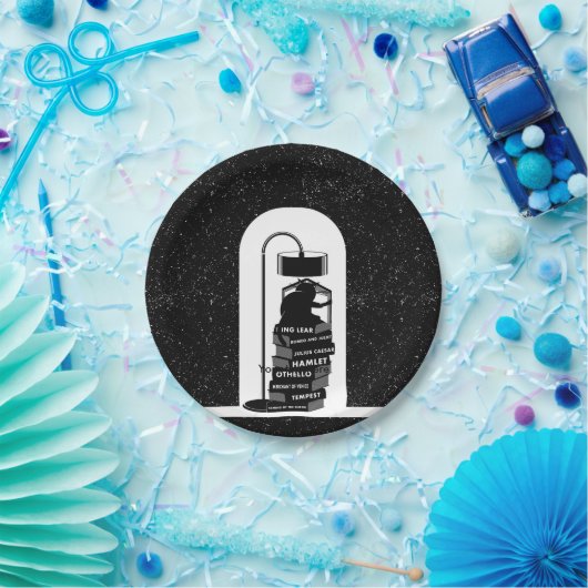 Assiettes En Carton Lecture de chats noirs Shakespeare Joues (Fête)