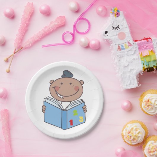Assiettes En Carton Lecture D'Un Livre De Maths Par Un Enfant (Fête)