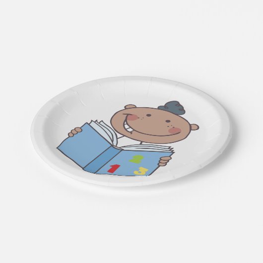 Assiettes En Carton Lecture D'Un Livre De Maths Par Un Enfant (Angle)