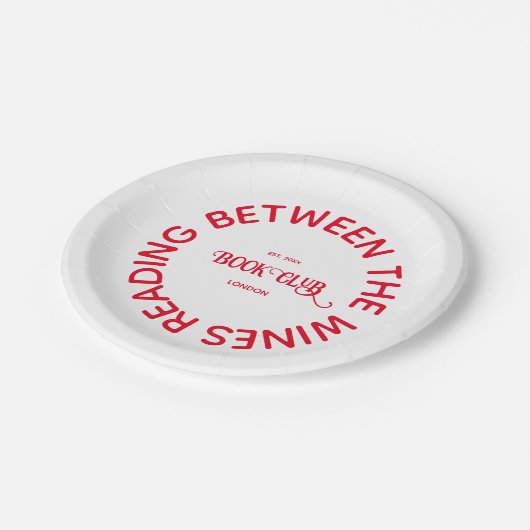 Assiettes En Carton Lecture Entre Les Vins Book Club Red Crest (Angle)