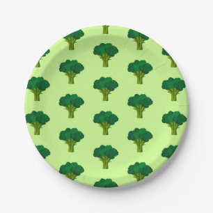 Assiettes En Carton Légume Brocoli Vert Alimentation Saine Veggie
