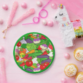 Assiettes En Carton Légume coloré (Fête)