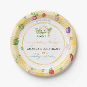 Assiettes En Carton Légumes du marché des agriculteurs Baby Shower Jau