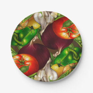 Assiettes En Carton Légumes et herbes Nourriture végétale biologique n