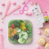 Assiettes En Carton légumes frais verts (Fête)