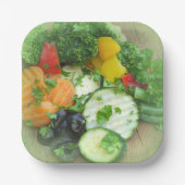 Assiettes En Carton légumes frais verts (Recto)
