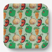Assiettes En Carton Légumes souriants (Recto)