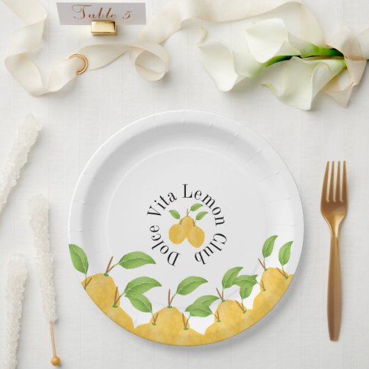 Assiettes En Carton Lemon Bloom Collection (Mariage)