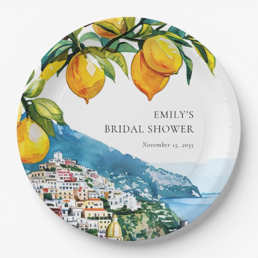 Assiettes En Carton Lemon Citrus Amalfi Coast Enterrement de Vie de Je (Devant)