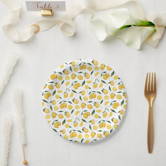 Assiettes En Carton Lemon Citrus Paper Plate (Mariage)