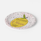 Assiettes En Carton Lemonade rose moderne 1er anniversaire (Angle)