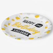 Assiettes En Carton Lemonade Stand Happy Birthday Thème Personnalisé (Angle)