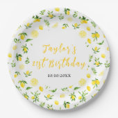 Assiettes En Carton Lemons and Foliage Birthday (Devant)