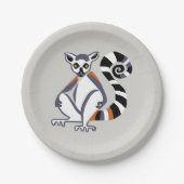Assiettes En Carton LEMUR à queue d'animal du parti - Primate en voie  (Devant)