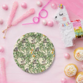 Assiettes En Carton lemurs and branches mango seamlesters   (Fête)