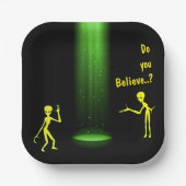 Assiettes En Carton L'enlèvement d'Aliens OVNI 👽 Croyez-Vous ? (Recto)