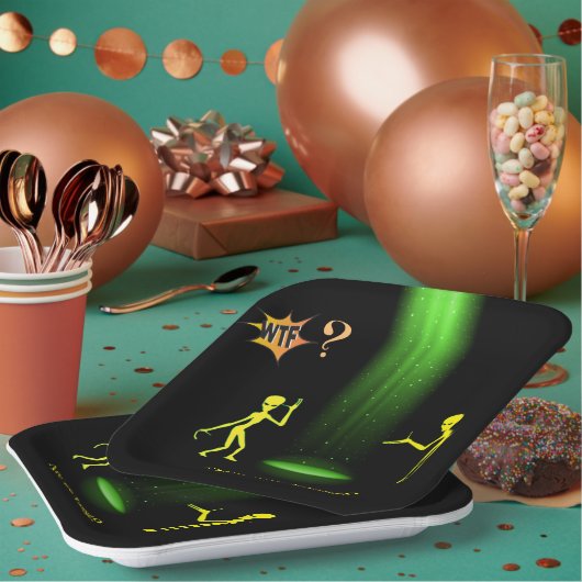 Assiettes En Carton L'enlèvement d'Aliens par OVNI 👽 sommes-nous perd (Multi)