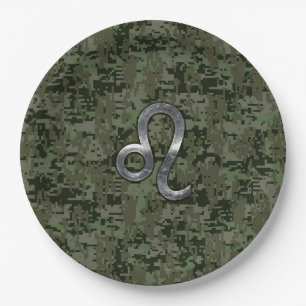 Assiettes En Carton Léo Zodiac Connexion Olive Green Camo numérique