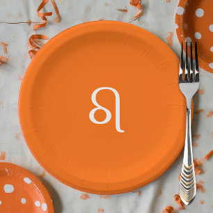 Assiettes En Carton Leo zodiac - néon orange