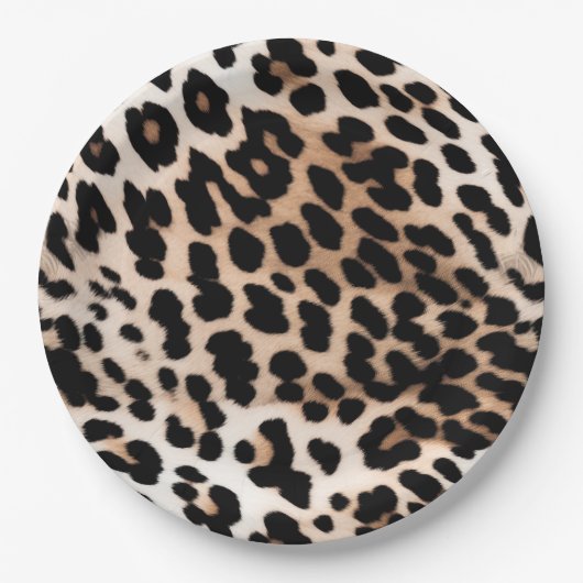 Assiettes En Carton Léopard à crème Brown (Devant)