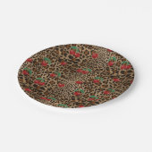 Assiettes En Carton Leopard Cheetah Animal Print Red Cherry Pattern (Angle)