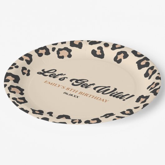 Assiettes En Carton Leopard Cheetah Faisons le plein ! Fête d'annivers (Angle)