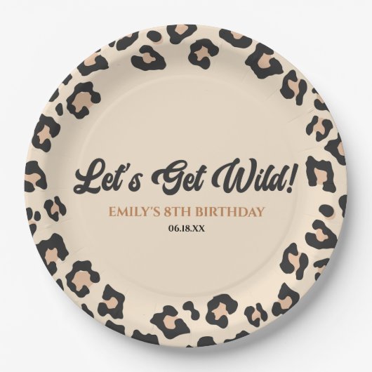 Assiettes En Carton Leopard Cheetah Faisons le plein ! Fête d'annivers (Devant)