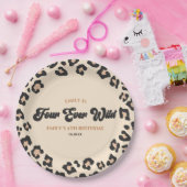 Assiettes En Carton Leopard Cheetah Four Ever Wild 4ème anniversaire (Fête)