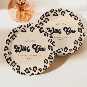 Assiettes En Carton Leopard Cheetah Imprimer Wild Un 1er anniversaire 