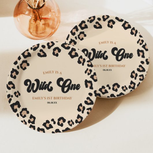 Assiettes En Carton Leopard Cheetah Imprimer Wild Un 1er anniversaire 