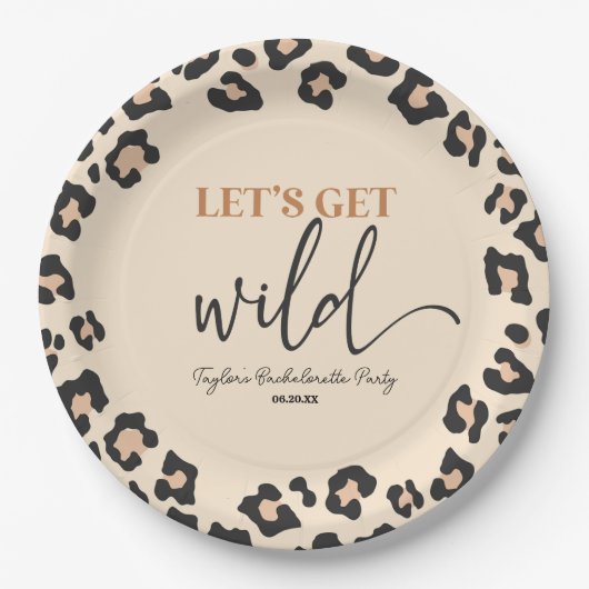Assiettes En Carton Leopard Cheetah Wild Bachelorette Week-end (Devant)