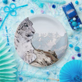 Assiettes En Carton Léopard de neige (Fête)