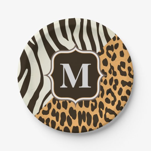 Assiettes En Carton Leopard et Zebra (Devant)