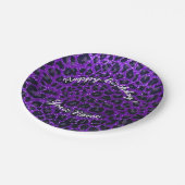 Assiettes En Carton Léopard pourpre de parties scintillantes d'indigo (Angle)