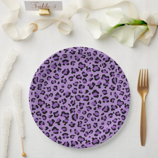 Assiettes En Carton Leopard Print, Léopard Spots, Purple Leopard (Mariage)