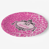 Assiettes En Carton Leopard rose 50 et fabuleux 50e anniversaire (Angle)