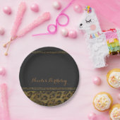 Assiettes En Carton Léopard Sequins Glam Chic Parti moderne (Fête)