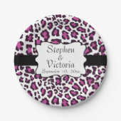 Assiettes En Carton Léopard violet noir blanc Plaques de papier person (Devant)