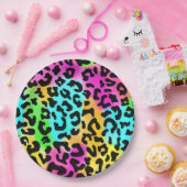 Assiettes En Carton Leopard Wild Cat Rainbow Motif, Leopard Cadeau (Fête)