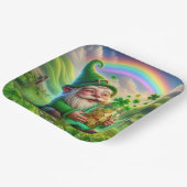 Assiettes En Carton Leprechaun Irlandais Avec Pièces D'Or (Angulaire)