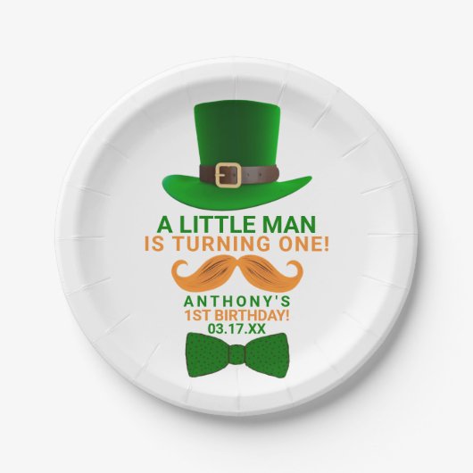 Assiettes En Carton Leprechaun moderne St. Patrick's Any Age Anniversa (Devant)