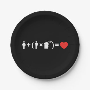 Assiettes En Carton L'équation d'amour pour les hommes