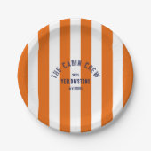 Assiettes En Carton L'équipage Cabine Custom Crest Orange Park Stripe (Devant)