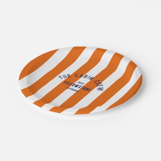 Assiettes En Carton L'équipage Cabine Custom Crest Orange Park Stripe (Angle)